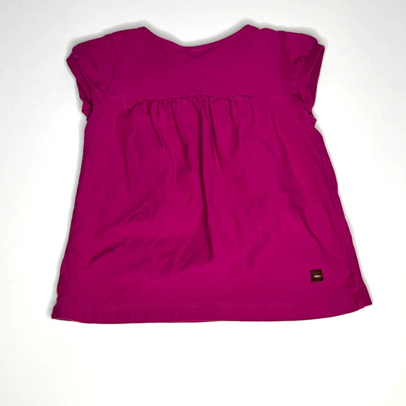 Tea Collection Top Magneta Ruffle Short Sleeve 2 - Picture 2 of 5
